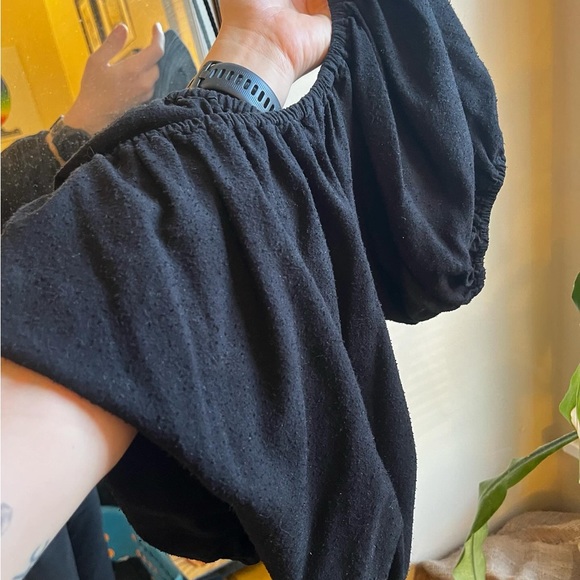 Traded Honeydove Vintage raw silk puff sleeve top, size L - Picture 6 of 11